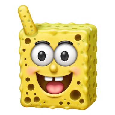 Can you create a sponge bob emoji holding up its middle finger?  sticker
