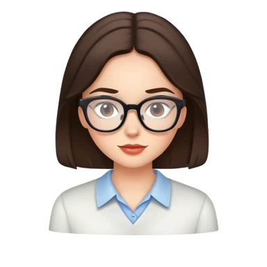 brunette girl with glasses sticker