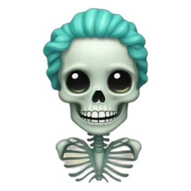 mermaid skeleton sticker