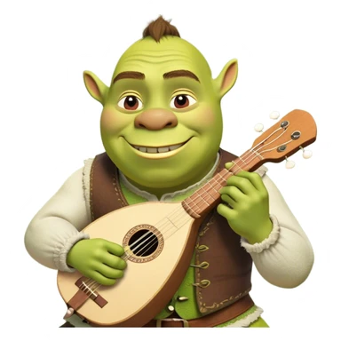 Shrek playing balalaika sticker