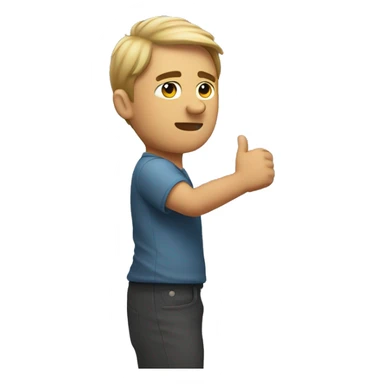 sideview of a man holding his arm up at a 45 degree angle sticker