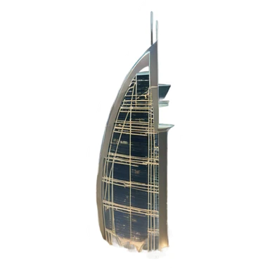Dubai Tower at Night and Palms sticker