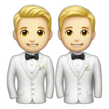 gay grooms white sticker