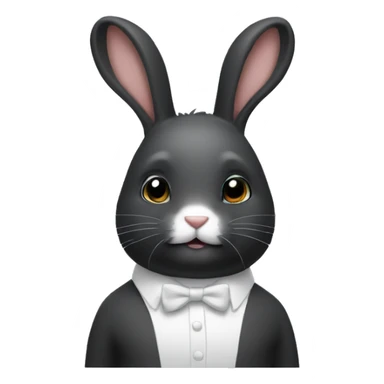 Black bunny white chest, snout and forehead sticker
