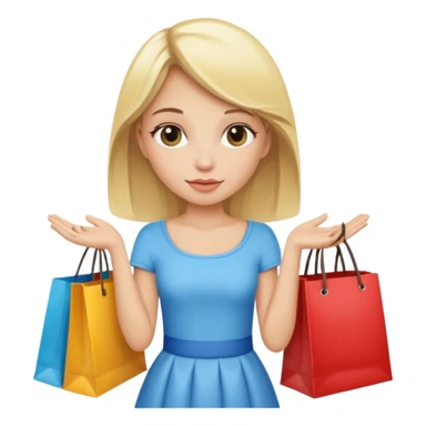 blonde girl with shopping bags sticker