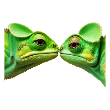 two chameleons kissing sticker