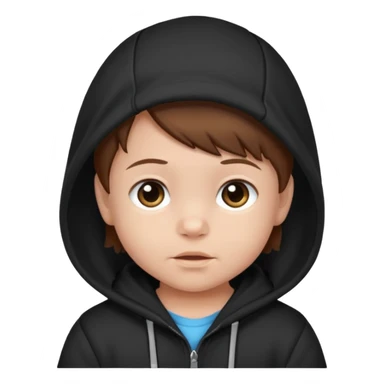 baby with brown hair and black hoodie sticker