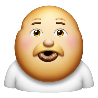 Fat man eating a donut sticker