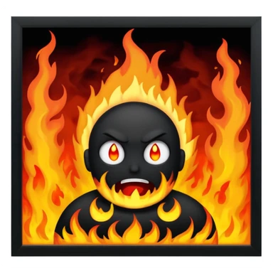 The world being overcome by evil spirits and fire sticker
