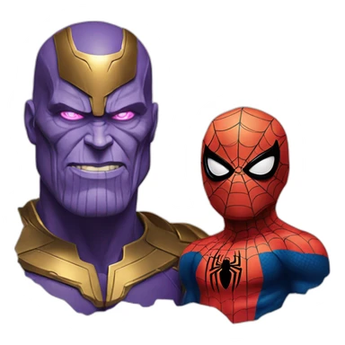 Thanos et spiderman sticker