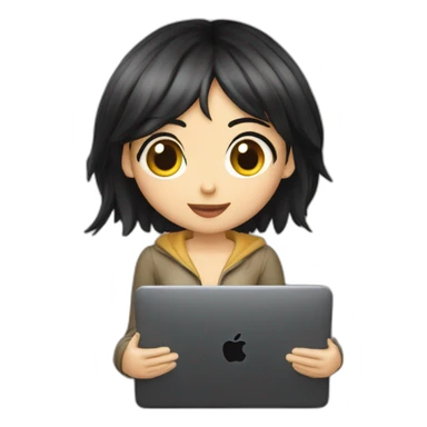 nico-robin-with-a-macbook sticker