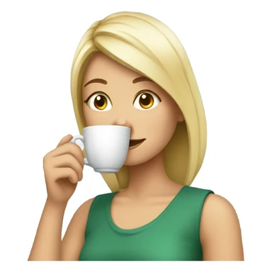 Girl sipping tea sticker