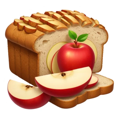 half sliced bread with apple slices inside sticker