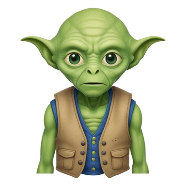 an old alien with vest sticker