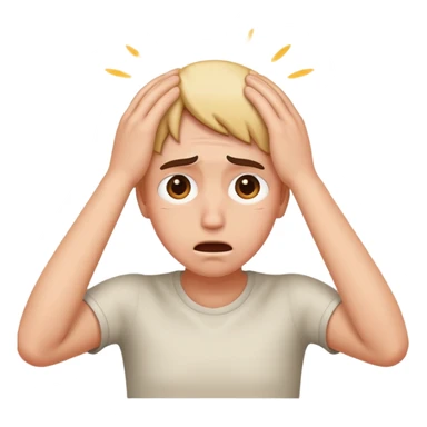 Desperate face with hands on head sticker
