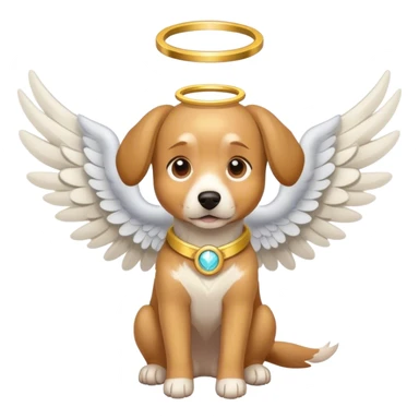 Light brown dog with a halo and wings  sticker
