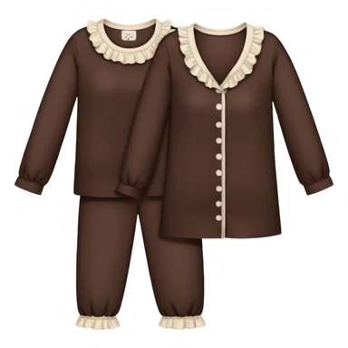  Dark brown pajamas with light cream ruffles  sticker