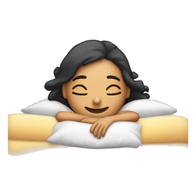 chica morena durmiendo en cama sticker