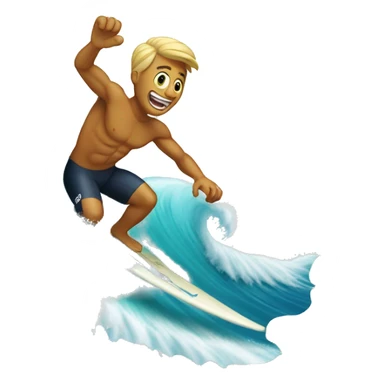 Surfing big wave sticker