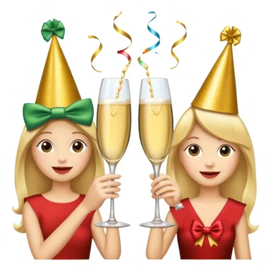 champagne flutes clinking with bows on both sticker