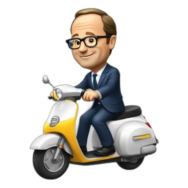 Hollande sur un scooter sticker