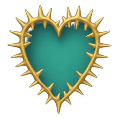 gold spiky vine heart border sticker