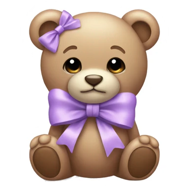 Teddy with lilac bow sticker
