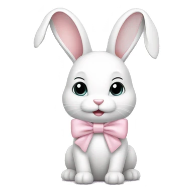 White bunny with light pink bows sticker
