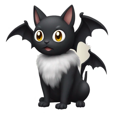Black bat-cat Pokémon sticker