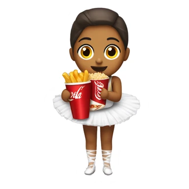 Ballerina eating KFC with Coca Cola and Fries  sticker