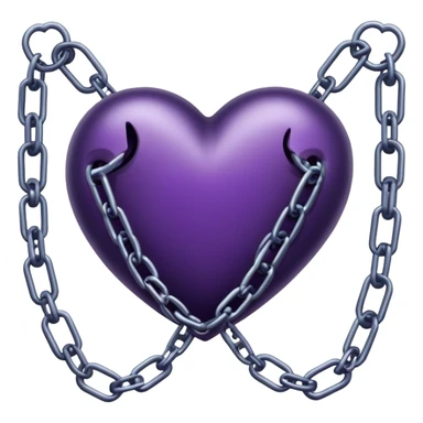 Dark purple heart in chains sticker