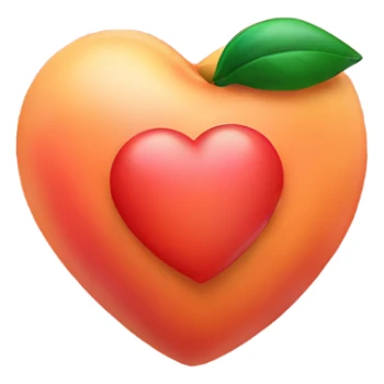 small heart next to a peach sticker