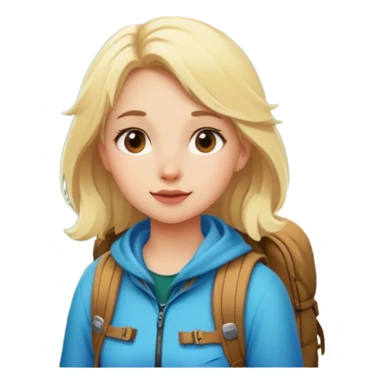 blonde backpacking girl in the mountains sticker