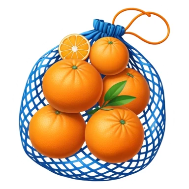 oranges in blue mesh bag sticker