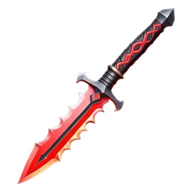 dark desert dagger object icon, black steel blade with crimson glow runes, mysterious desert assassin weapon, 3D cartoon, mobile game icon style, centered, clean background, no text, no watermark
 sticker