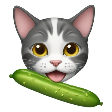 Cat with pickle sticker
