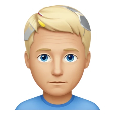 real human male short blond hair blue eyes 5ft 9 140lbs 54 years old Italian sticker