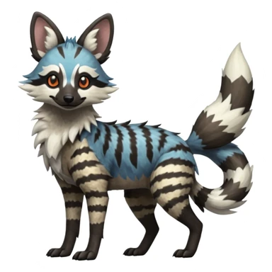 Colorful Silvally-Aardwolf-Nargacuga-Trico-Genet-fusion-animal-hybrid-creature, full body sticker