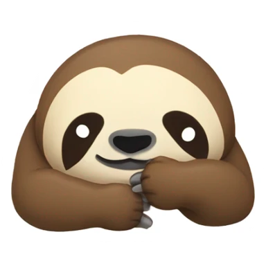 sloth lies face down and shows thumbs up sticker