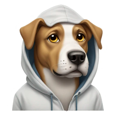 Dog wearing a hoddie sticker