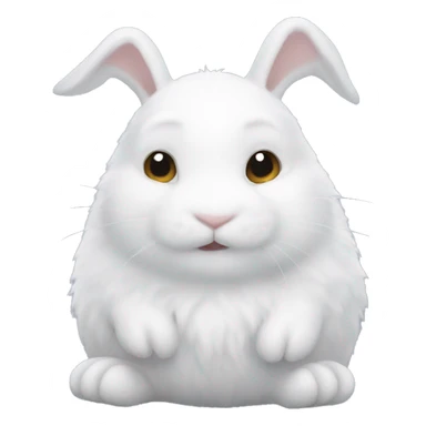 rabbit resemble snowboll  sticker