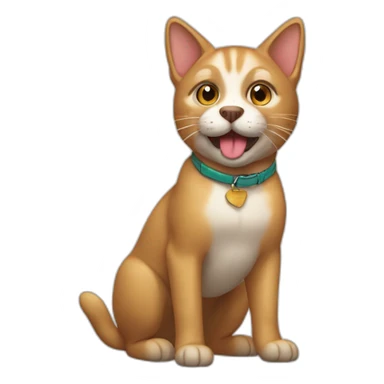 gato arriba de un perro sticker
