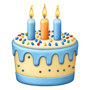 big blue birthday cake with 1 candle sticker