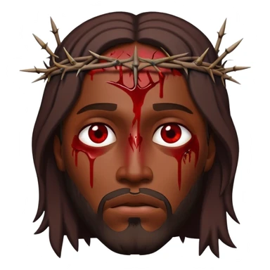 Dark skin Jesus with thorns on head injuries  sticker