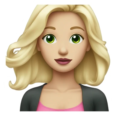 Blonde girl with green eyes and pink lips sticker