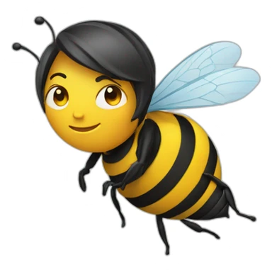 graphic designer in the air with a bee sticker