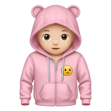 baby pink colour hoodie with hood emoji .ONLy hoodie, don't show me person in hoodie sticker