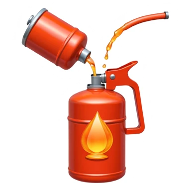 simple red gasoline canister plain pouring orange drops sticker