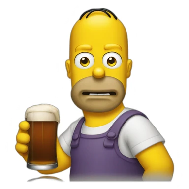 Homer Simson bois une bière sticker