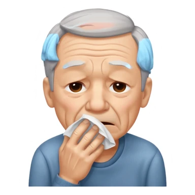 old man sneezing into tisue















 sticker